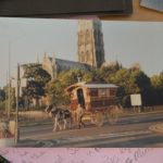 George Smith with the reading wagon in front of The Minster